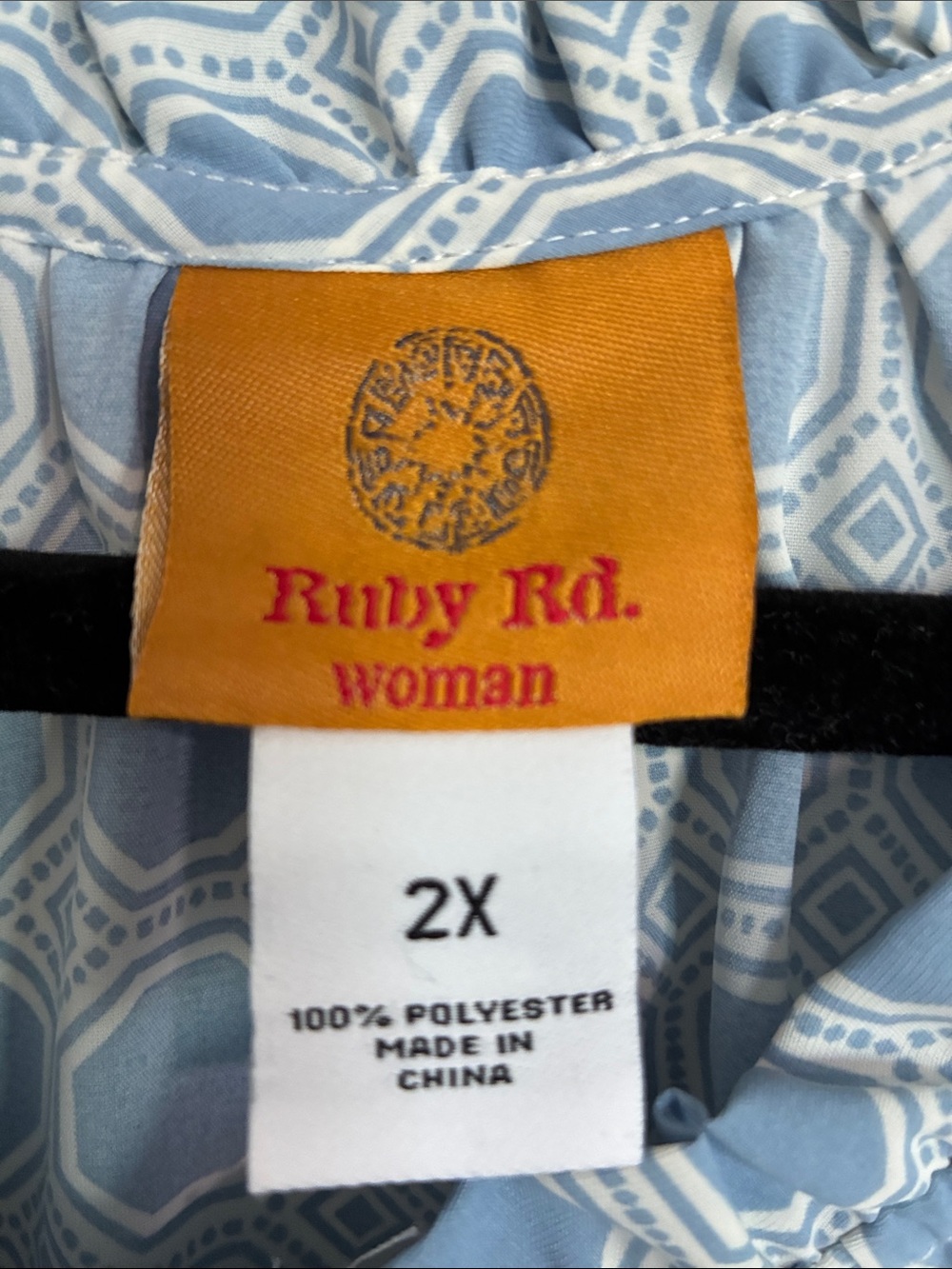 Ruby Rd. Light Blue Geometric Button-Front Blouse - Picture 2 of 2